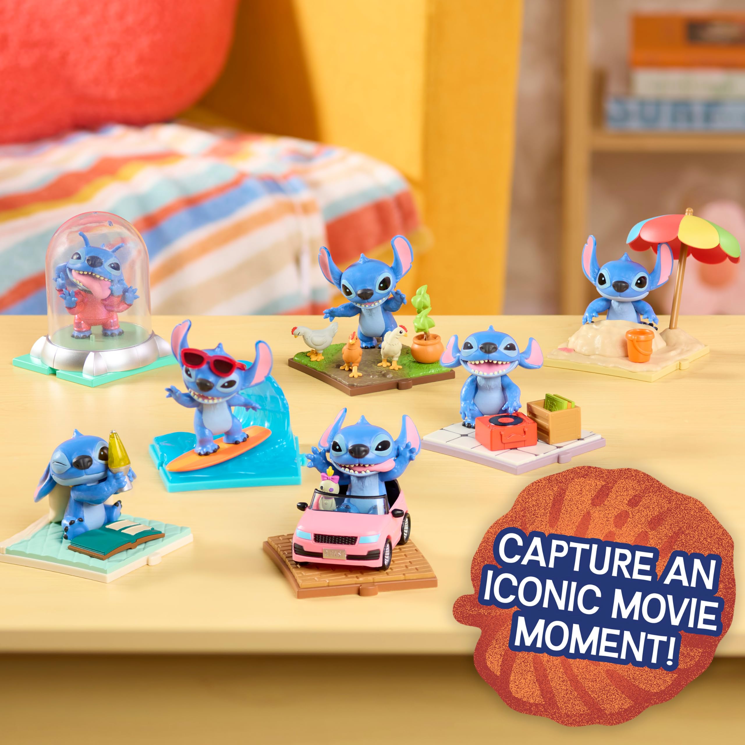 Just Play Disney Stitch Live-Action Movie Time 3-inch Collectible Figures, Blind Box Collectible Toys, Home Decoration, Kids Toys for Ages 3 Up