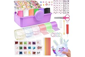 Ruban nano à bulles pour enfants avec paillettes, argile, perles, autocollants, outil et installation, décoration d'anniversa