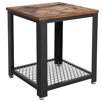 Amazon.com: VASAGLE Vintage End, 80-Tier Side Table with Storage ...