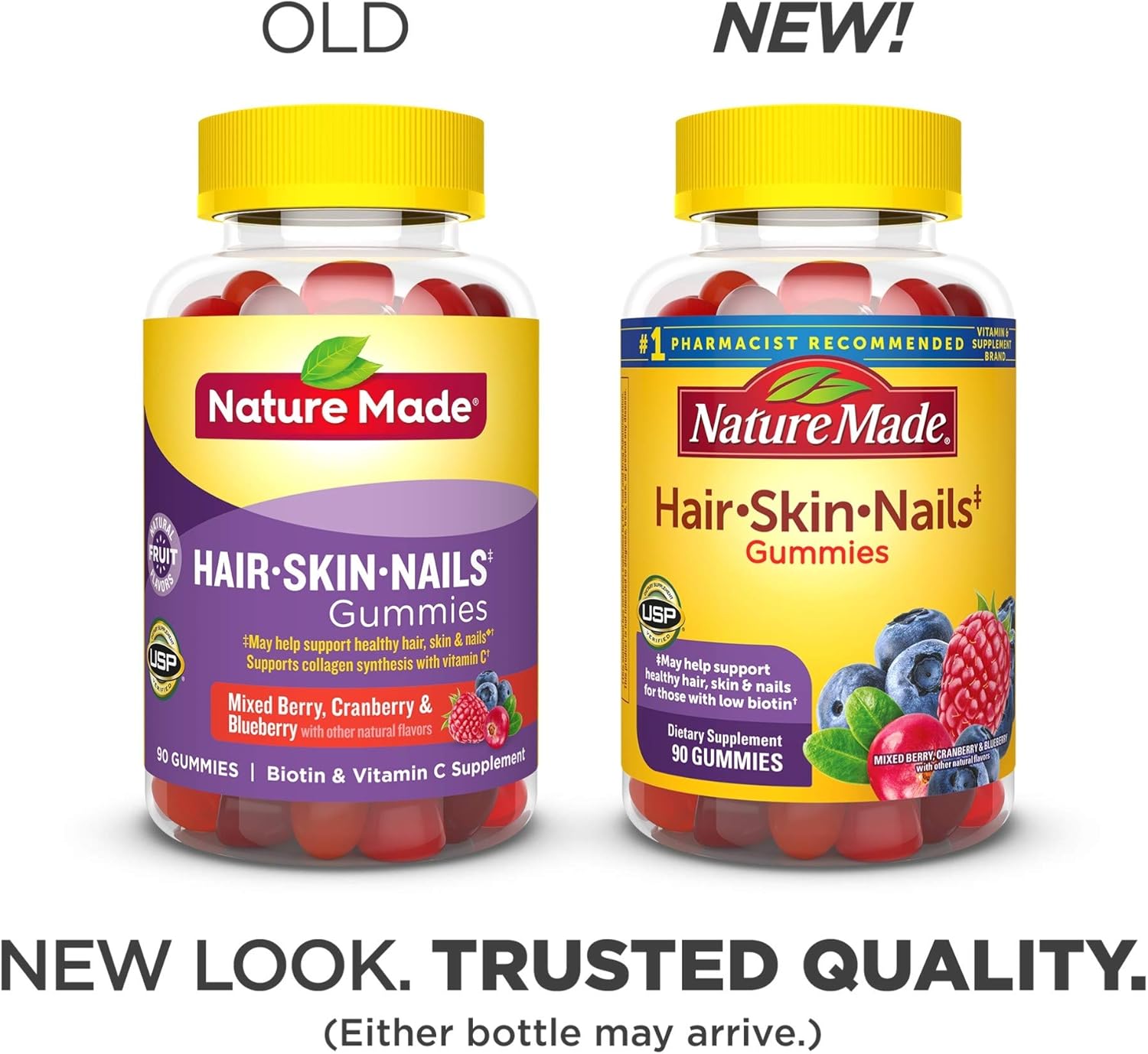 Nature Made Hair, Skin & Nails 2500 mcg Biotin Gummies w. Vitamin C, 90