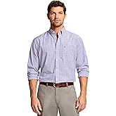 Izod Mens Performance Comfort Long Sleeve Plaid Button Down