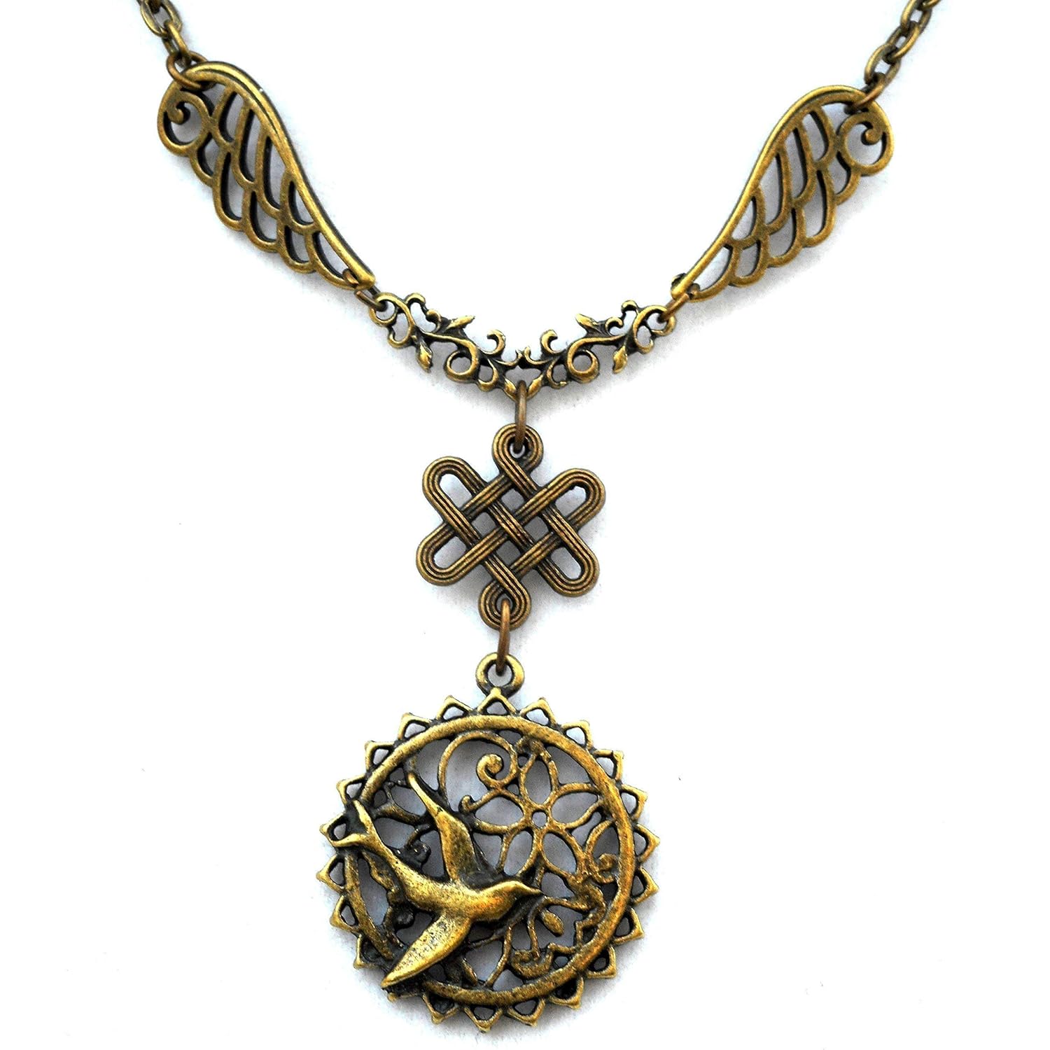 Amazon Com Art Nouveau Necklace With Celtic Infinity Knot Flying