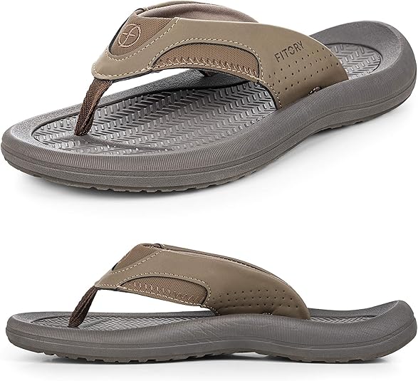 Amazon.com | KRABOR Mens Flip Flops, Comfort Arch Support Sport Thong Sandals for Outdoor Size 7 