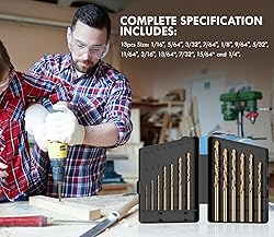 MACXCOIP Cobalt Drill Bit Set, 13Pcs M35 High Speed
