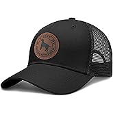 vnbsdwi Dog Leather Patch Trucker Hat Gift - Adjustable Baseball Caps Dog Mesh Snapback Cap, Plastics Snapback Trucker Hats