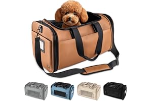 CITRUSY BOUTIQUE TSA Airline Approved PU Leather Luxury Pet Carrier - Size XS/S - for Small Dogs and Cats