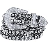 Xpvezl Studded Rhinestone Belt for Women Men - Y2K Style Cowgirl Bling Western Belt for Festivals and Gifts