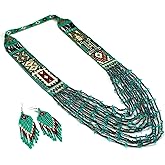 Weavish Layered Beaded Necklace – Boho Native Handmade Seed Bead Tassel Necklace, Bohemian Large Statement Beaded Necklace for Women (Multicolor)