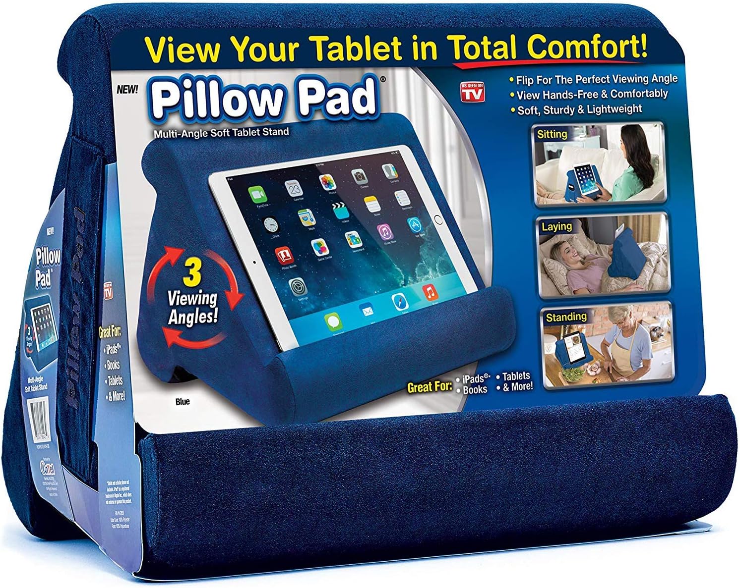 Ontel Pillow Pad Multi-Angle Soft Tablet Stand, Charcoal Grey: Health & Personal Care