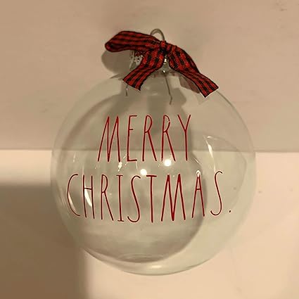 Amazon Co Jp Rae Dunn Merry Christmas ガラス製クリスマスツリーオーナメント ホリデーシーズンギフト 年版 ホーム キッチン