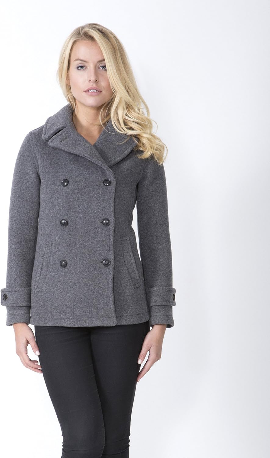 Amazon Co Jp Rondontoradyisyon London Tradition Women S Lisa Welt Pea Coat Grey Girls Risa Uxerute Pi Ko To Gure Parallel Import Goods Clothing Accessories