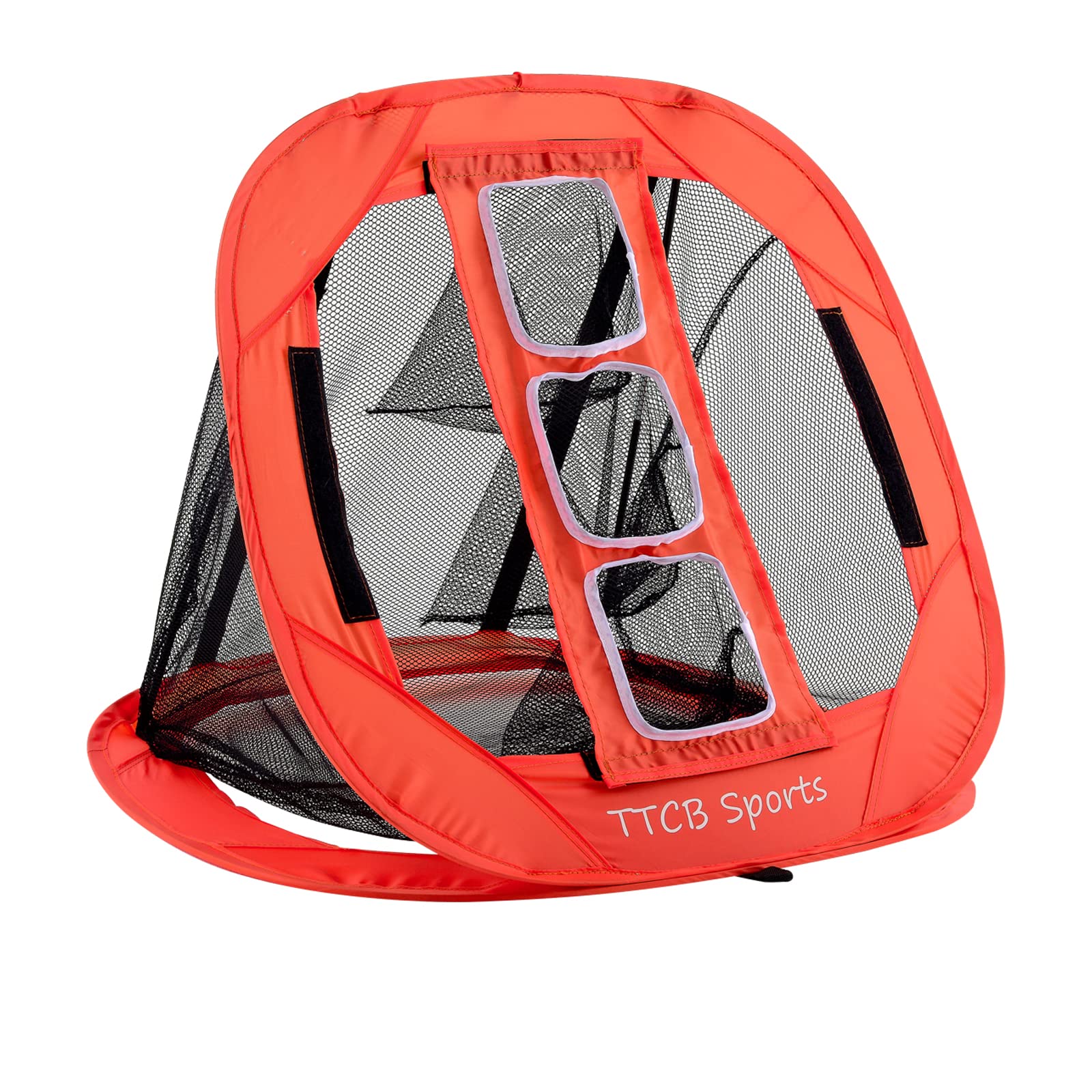 TTCB Sports Golf Chipping Net, Pop Up Golf Net Indoor/Outdoor, Training Aid Accessories for Backyard Driving Range,Gifts for Men, Portable Hitting Net Simulator (Orange)