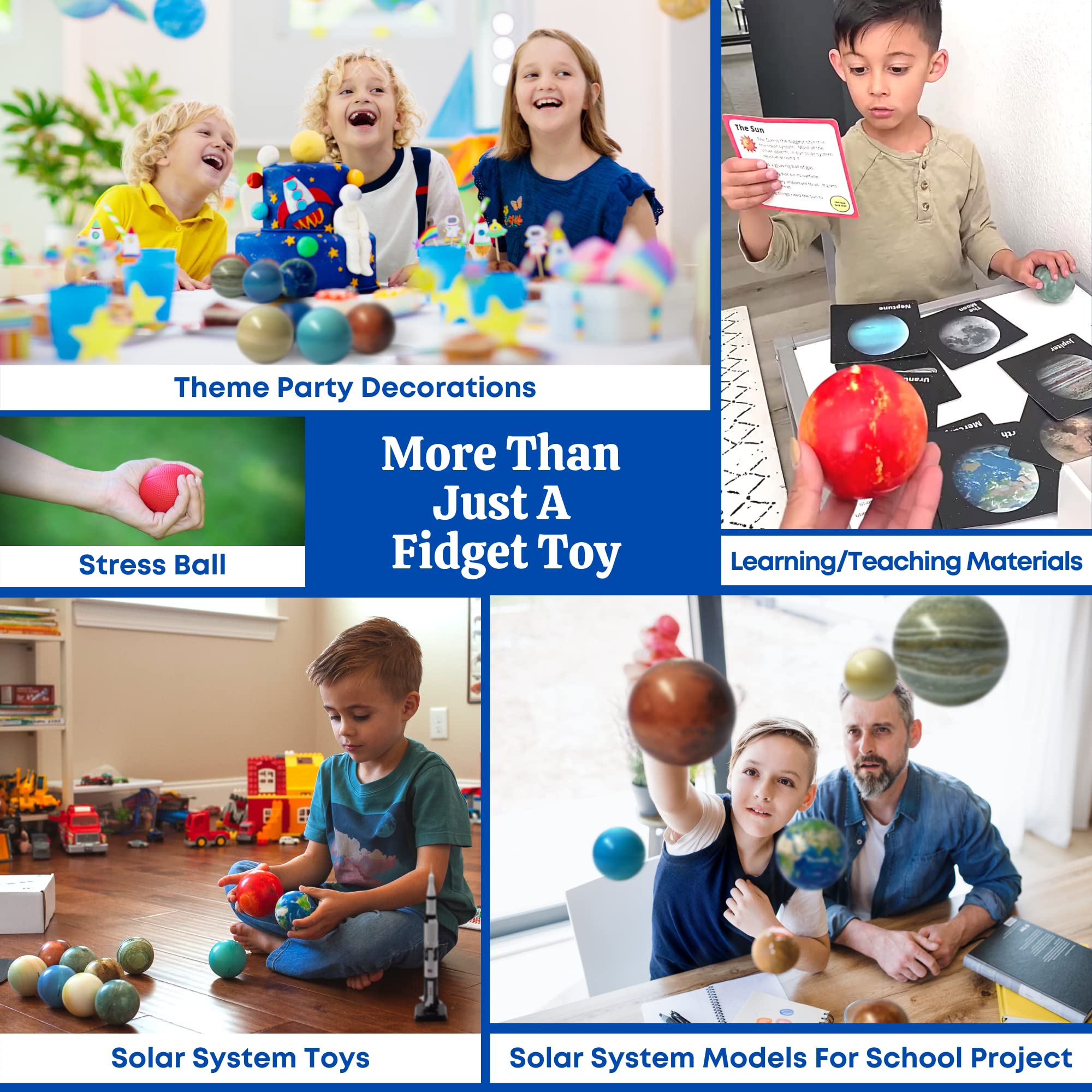 Solar System Kids Toys - Planet Balls & Space Toys for Boys 3-8 - Astronaut Themed Party Favors