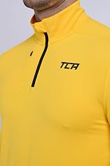 TCA Fusion Long Sleeve Running Top Men 1/4 Zip Spectra Yellow M view 2
