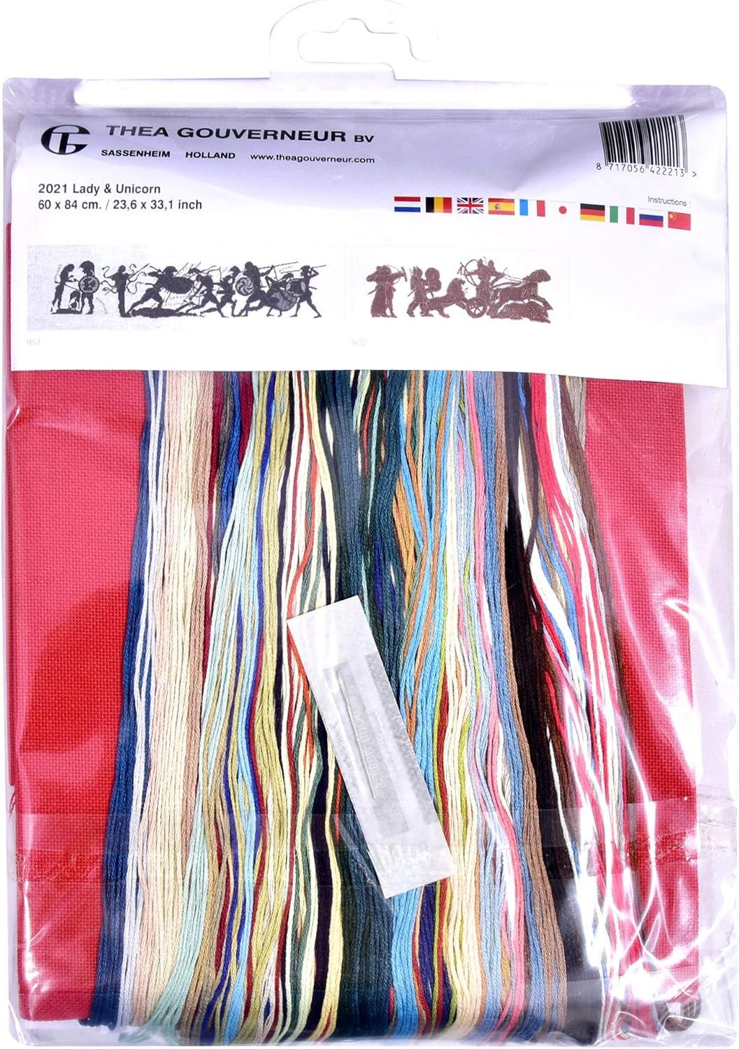 Thea Gouverneur, Counted Cross Stitch Kit, Lady & Unicorn, Jobelan, 27 Count, Embroidery Kit for Adults - Image 5