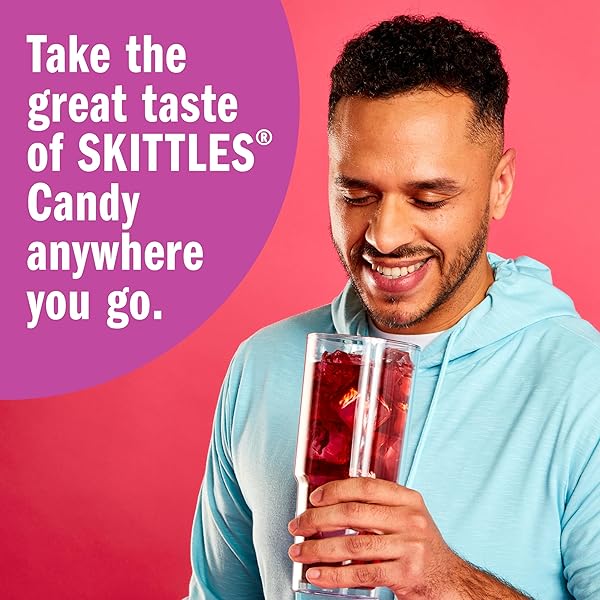 SKITTLES SINGLES TO GO WILD BERRY VARIETY PACK, WATERTOK POWDERED DRINK MIX, ZERO SUGAR, LOW CALORIE, INCLUDES 4 WILD BERRY FLAVORS, 1 BOX (40 SINGLE SERVINGS)