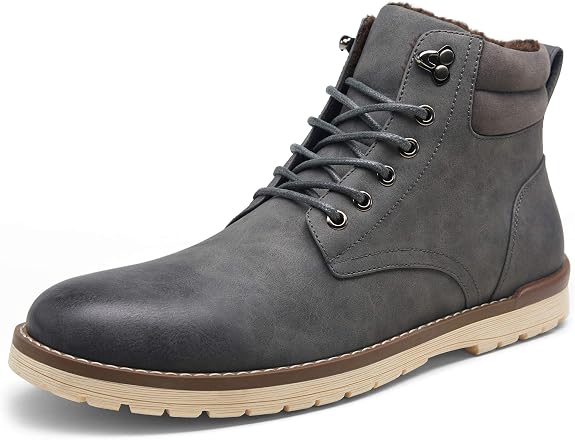 VOSTEY Leather Motorcycle Combat Casual Oxford Boots