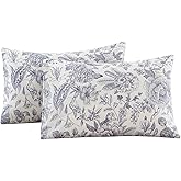 ECOCOTT 2 Pack Pillowcase Standard Size with Vintage Floral Pillow Cases Set, 100% Cotton Standard Pillow Covers Envelope Closure (Standard, 20"x26")