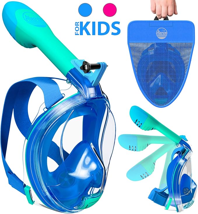 Aleoron Foldable Full Face Snorkel Mask for Kids (Boy