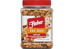 Fisher Snack Tex Mex Bulk Trail Mix, 30 oz (Pack of 1); Hot & Spicy Peanuts, Almonds, Salsa Corn Sticks, Sesame Sticks, Chili Bits and Pepitas; Trail Mix Snacks, Snacks for Adults