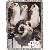 Northwest Star Wars Woven Tapestry Throw Blanket, 48" x 60", Feed The Porgs