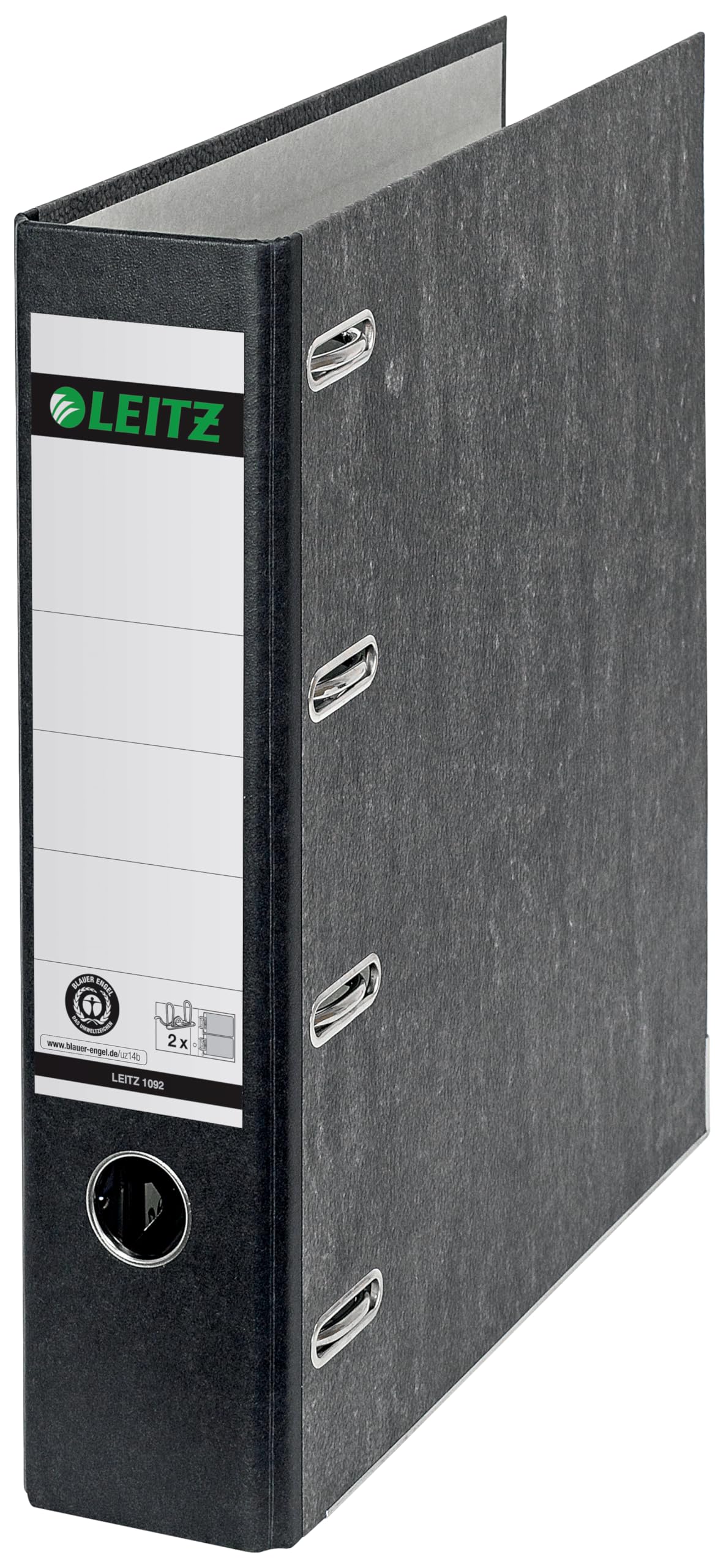 Leitz Double Lever Arch File Polypropylene Plastic Dual Hole Precision Mechanics Doppelordner | einzeln black