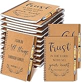 Sayglossy 40 Pcs Christian Gifts Bulk Inspirational Spiral Notebook Bible Verse Pen Small Prayer Journal Religious Pen Faith Based Gifts for Women Men Church Bible Study Supplies