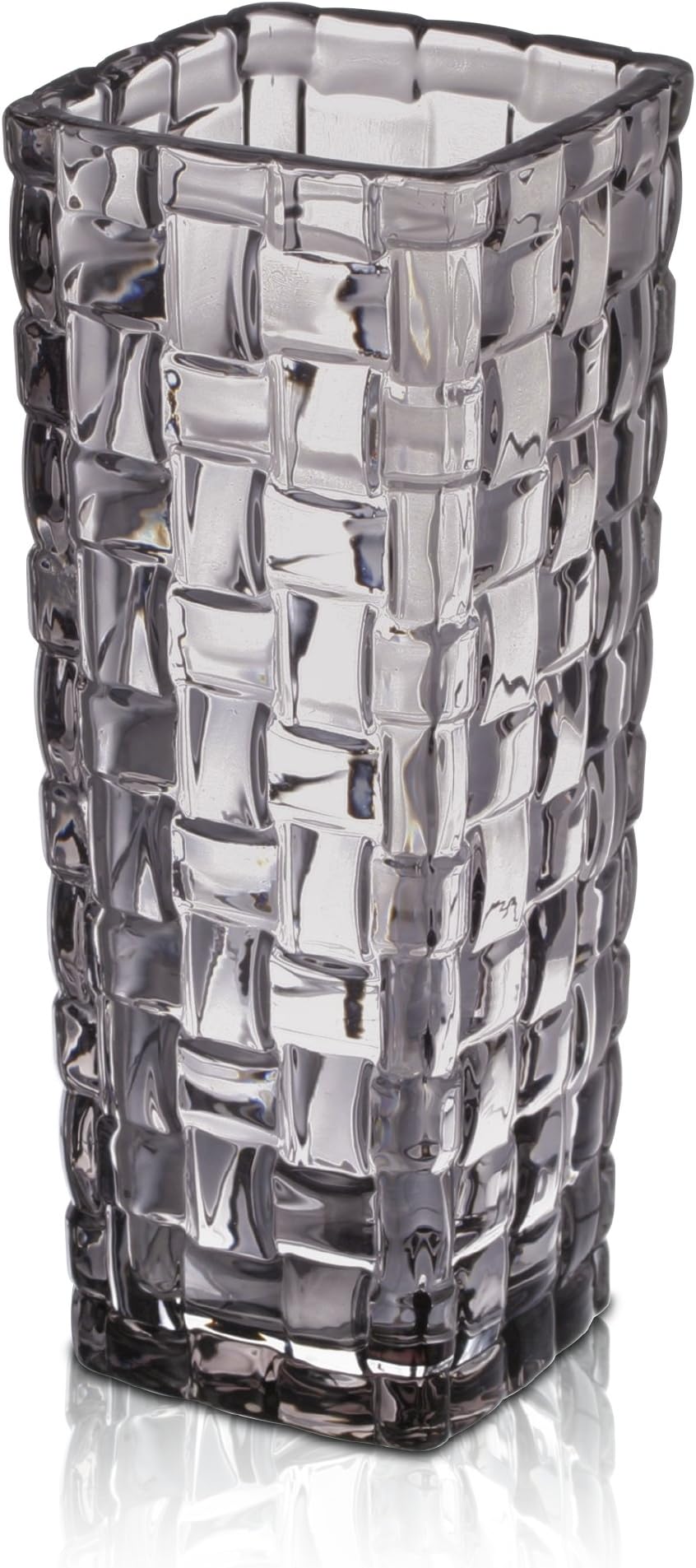 Celebrations by Mikasa Glass Basketweave Bud Vase, Gray