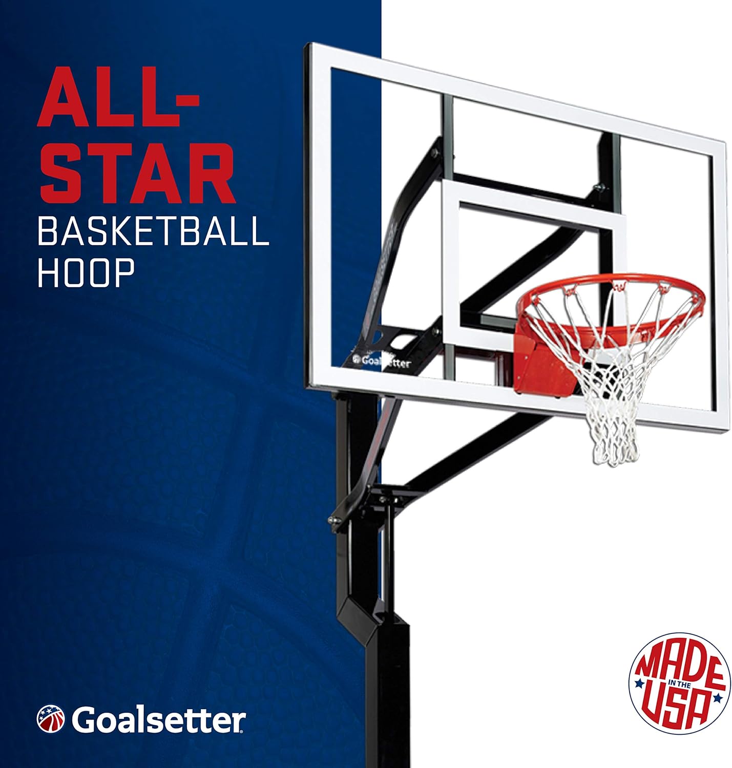 Goalsetter All-Star In Ground Adjustable Basketball System with 54-Inch Glass Backboard and Single Static Rim, Black (SS45554G1) : Sports & Outdoors
