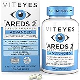 Viteyes AREDS 2 Advanced Macular Support with Bilberry, grapeseed, FLORAGLO Lutein, Selenium, Natural Vitamin E, Allergen Free, Eye Vitamins for Vision Protection, 60 Count