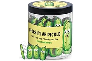 DEARMINE 60 Positive Pickle Cards Jar, Stocking Stuffers, Xmas Christmas White Elephant Gifts for Teenage, Women, Adults, Mom, Teachers, Sisters, Friends, Teen Girl Gifts Trendy Stuff
