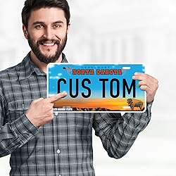 Custom North Dakota License Plate, Personalized