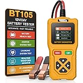 Flutree BT105 12V 24V Car Battery Tester with Waveform Monitor | 100-2000 CCA Load Capacity, Cranking &amp; Charging System Analyzer, 800 Test Records with USB Print for Cars, Trucks, RVs, Boats