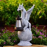 Goodeco Dragon Solar Light Statue Garden Ornament 6.5 x 11.8 in view 4