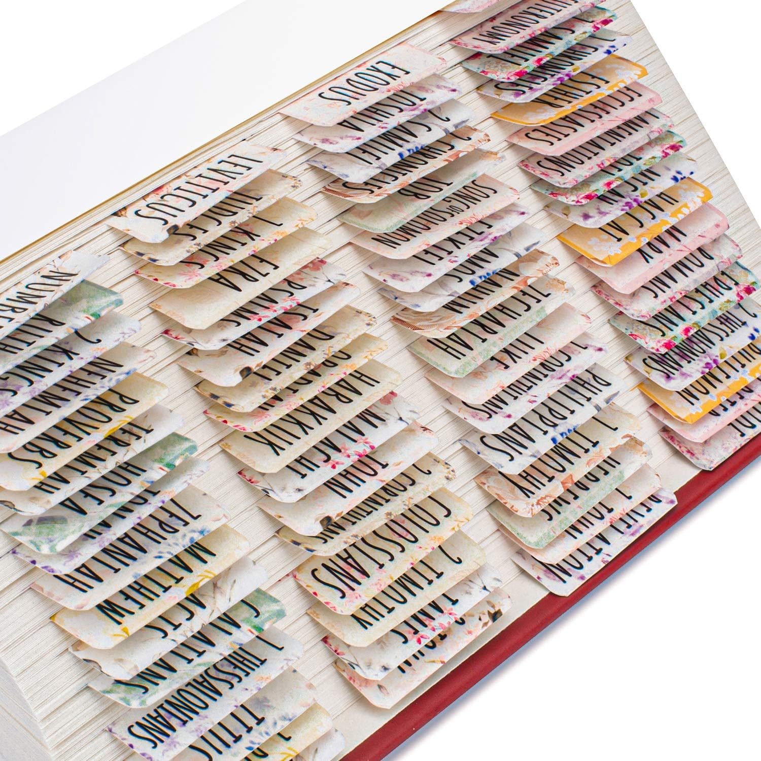 Bible Tabs Old and New Testament, Large Print and Easy-to-Read Bible Journaling Supplies, Personalized Bible Tabs for Women, Laminated 80 Bible Index Tabs (66 Books, 14 Blanks).