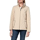 Tommy Hilfiger Womens Brass Hardware Transitional Barn Jacket Quilted Coat