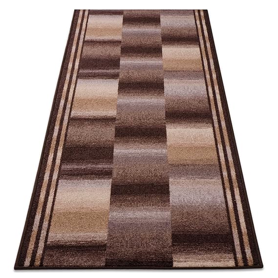 Teppichläufer Ikaria braun 16802 Teppich Läufer Brücke Flur Meterware in 44 Größen, 3 Farben, rutschsicher, 80 cm breit