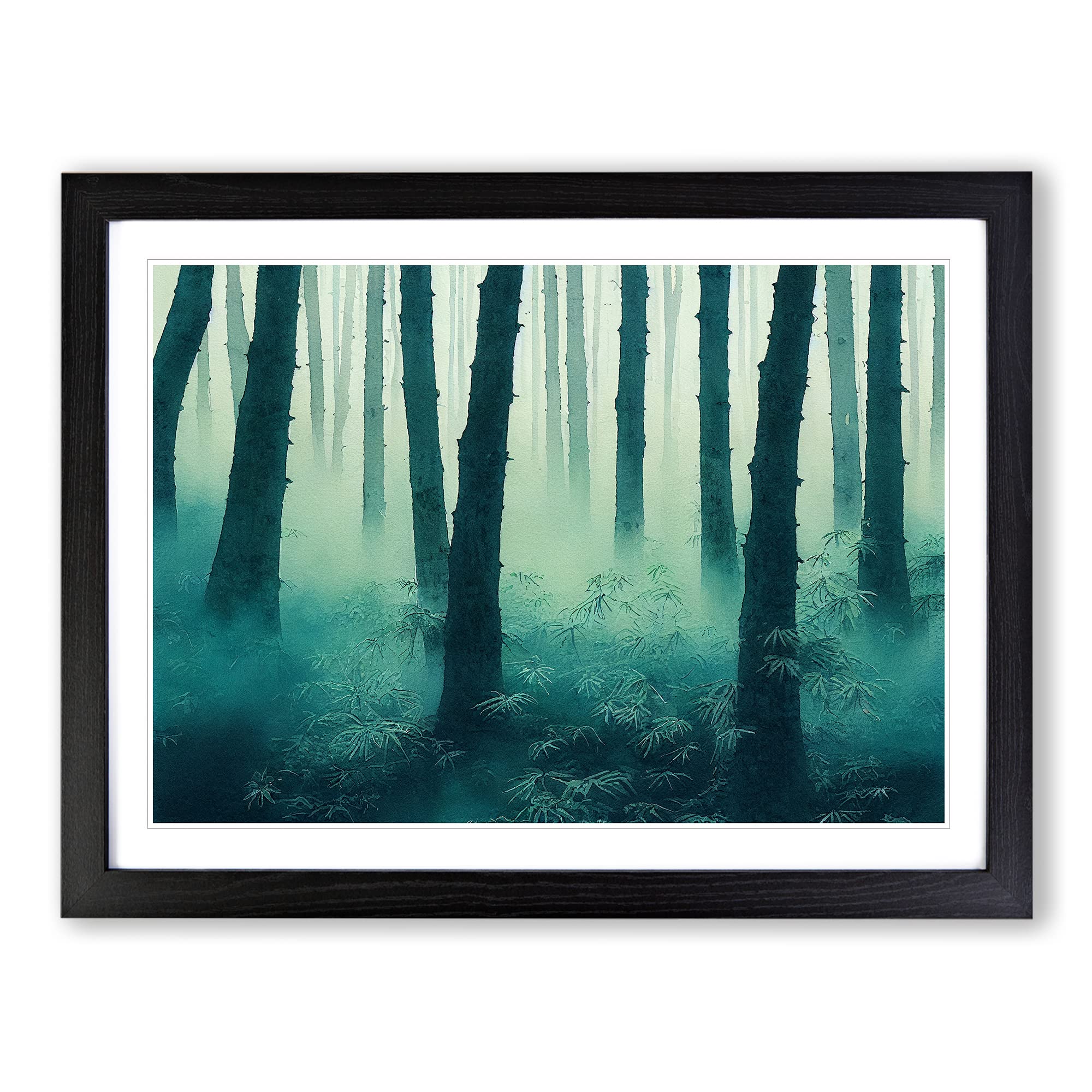 Misty Japanese Forest Vol.2 Framed Print | A4 Black Framed Wall Art | Ready to Hang | Asian Landscape Picture | Living Room Bedroom Lounge Office