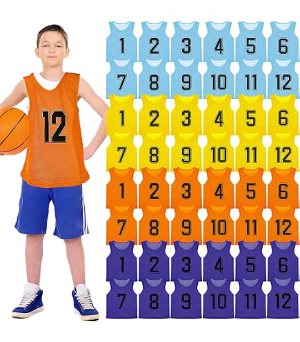 Lot de 24 gilets d'entraînement de football et de basket-ball pour Lot de 24 gilets d'entraînement de football et de basket-ball pour