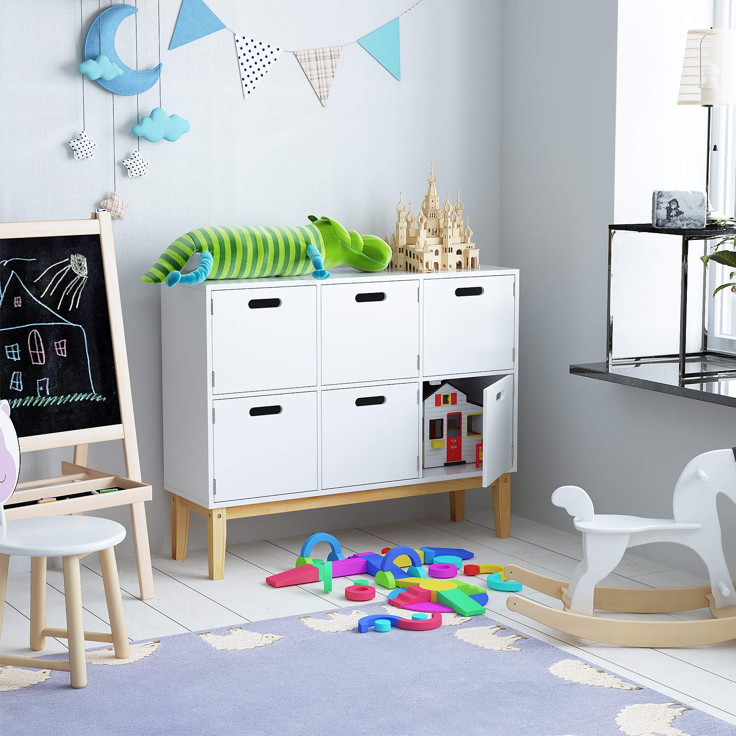 HOMECHO C oacute moda Infantil Con 6 Puertas Para Almacenamiento