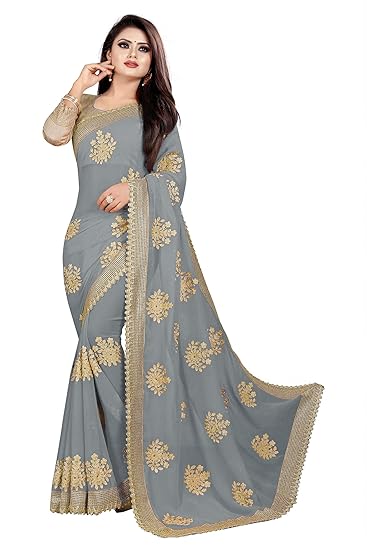 Women's Georgette Embroidery Saree