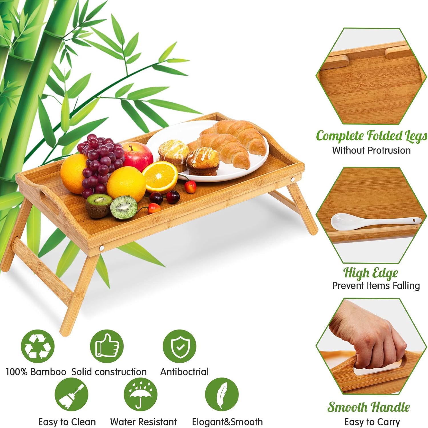 Folding Tables Bed Trays for Eating and Laptops,Bed Table Tray Used in