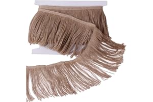 SUYUN WELL Burlap Fringe Trim Tassel Jute Lace 6 Inches Width 5 Yards Long for Clothes Accessories Latin Wedding Dress and DIY Lamp Shade Decoration (6 inches)