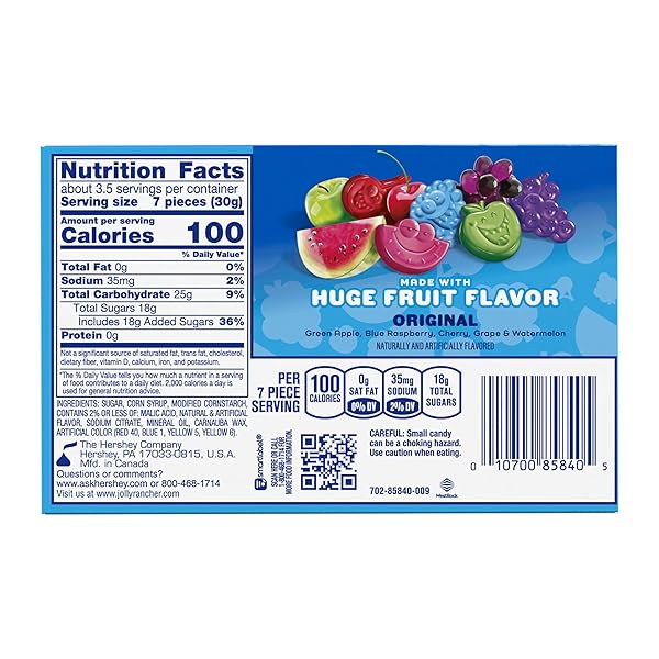 JOLLY RANCHER GUMMIES ORIGINAL FRUIT FLAVORED CANDY BOX, 3.5 OZ