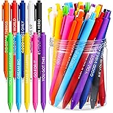 Crtiin 50 Pcs Gel Ink Pens Motivational Pen for Coworkers Inspirational Pens Bulk Smooth Writing Affirmation Pen for Students Thank You Gifts for Staff Volunteer(Assorted Color,Motivational)