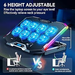 ICE COOREL Gaming Laptop Cooling Pad with 8 Cooling