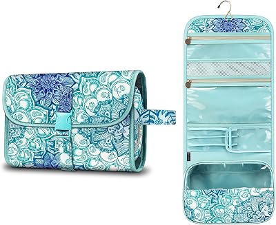 FINPAC Portable Toiletry Bag Emerald Illusions Large Water Resistant Hanging