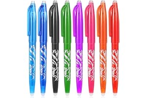 Hpmjz 8pcs Heat Erasable Pens for Fabric, Fabric Marking Pens Fabrics Markers No Ghost Lines, Disappearing Ink for Precise Marking for Quilting Sewing Embroidery DIY Dressmaking Fabrics Tailors Chalk
