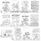 Stonehouse Collection Kids Coloring Greeting Cards, Birthday and Thank You Pack, 12 Cards with Envelopes, 6.25" x 4.5 (Assorted)