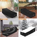 Dokon Garden Sunbed Cover Waterproof Windproof 200x75x40/70cm Black view 3
